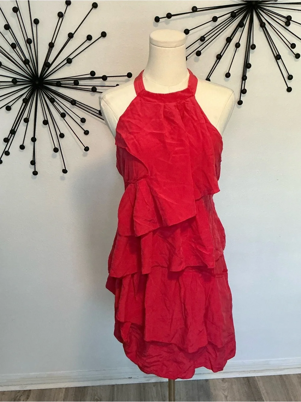 bcbg ruffle halter dress BCBGMaxAzria | Dresses | Bcbg Max Azria 0 Silk Halter Ruffle Dress Pink  Coral Size 4